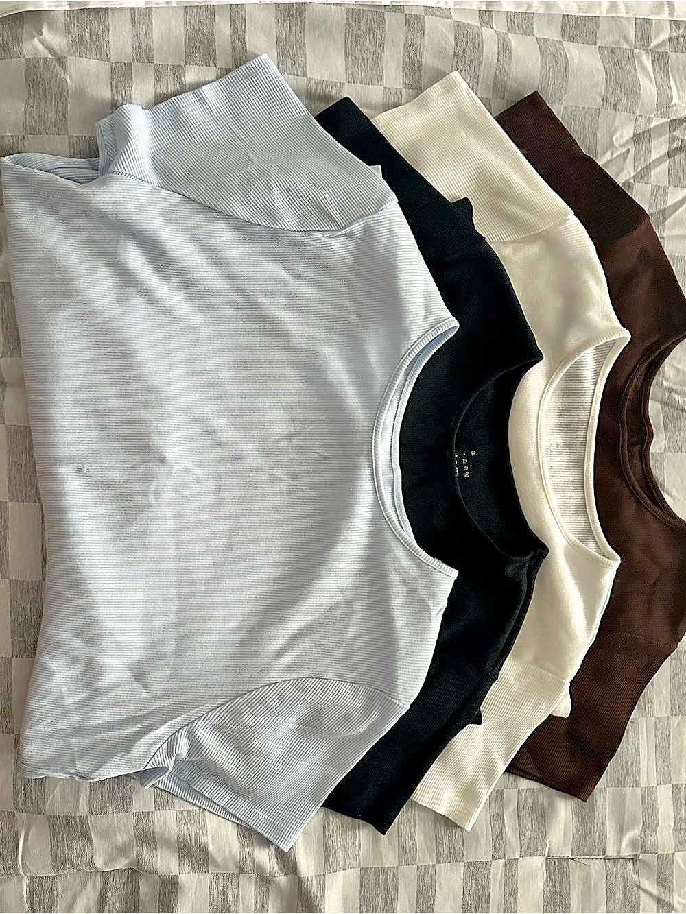 A New Day Women's Short Sleeve Ribbed T-Shirt 4-Piece Set